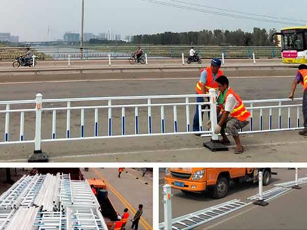护栏施工一般出现于普通道路，高速公路还有各级公路十字路口、收费站、桥梁等道路施工地段